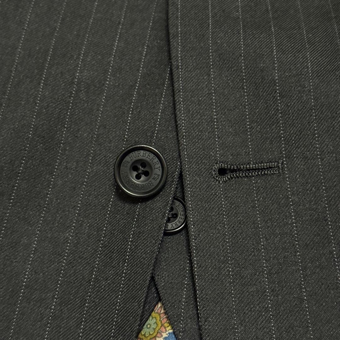 美品　バーバリーブラックレーベル　3ピース L ダークグレー　セットアップスーツ