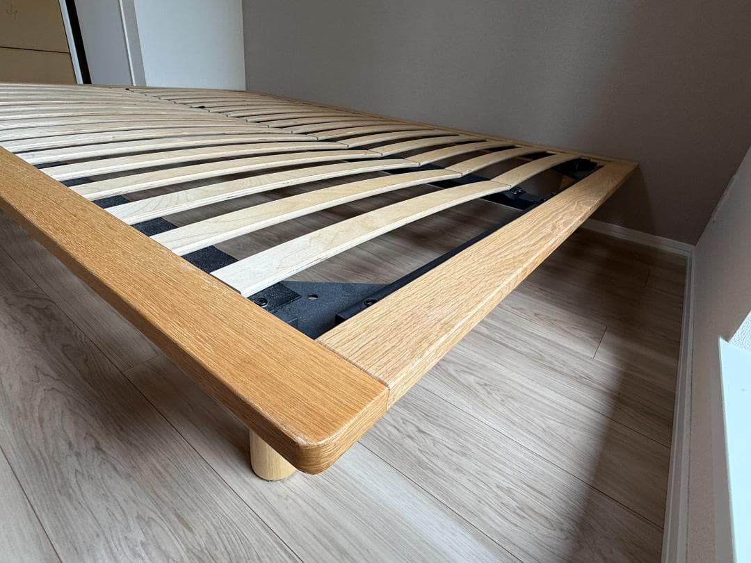 無印良品・木製ベッドフレーム オーク材突板　ダブル