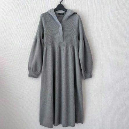 EPOCA エポカ　フード付きニットワンピース40☆イエナ　ロペ　ブルーレーベル