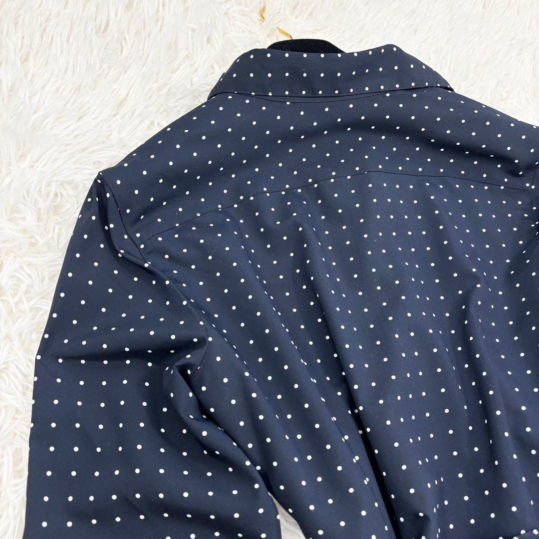 極美品　近年モデル　ラルフローレン　シャツワンピース　水玉　リボン　ロング丈