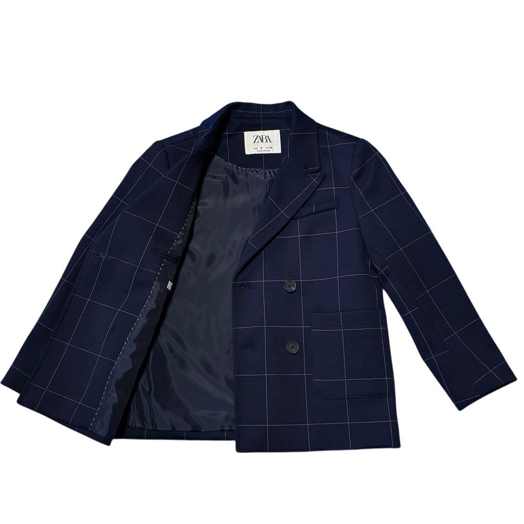 美品 ザラ キッズ 男の子 スーツ フォーマル 4点セット チェック 卒園 入学