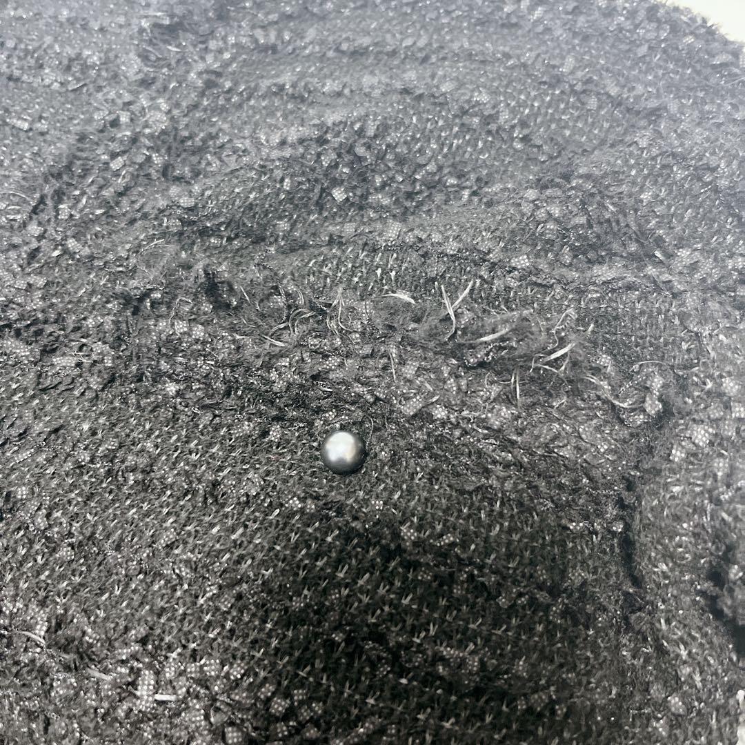 SOEJUソージュ ツイードライクニットジャケット ブラック F カーディガン