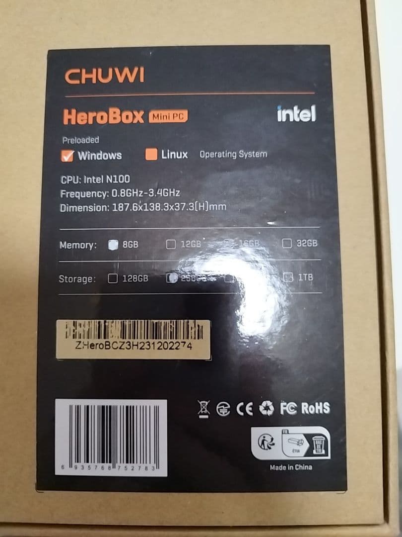 Chuwi Herobox n100 ミニPC