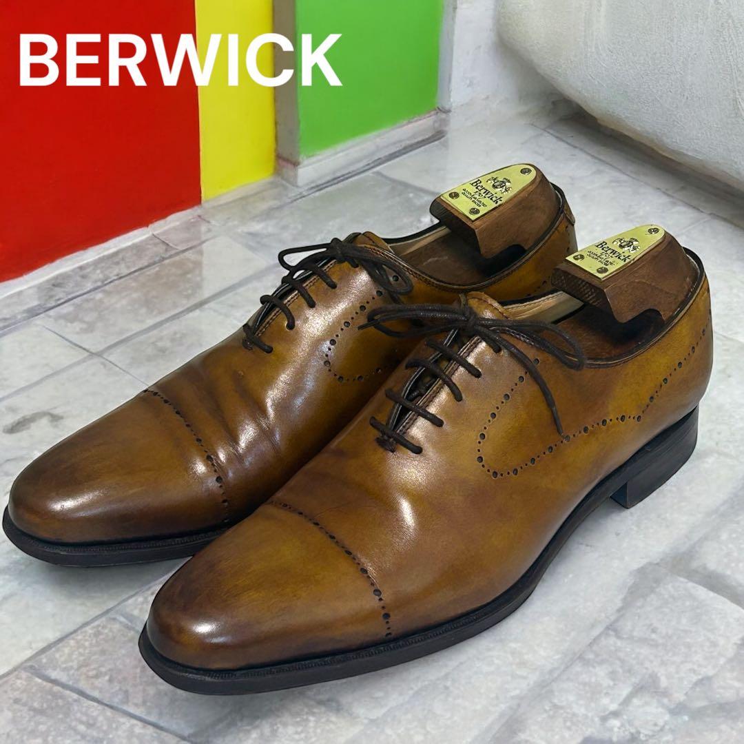 【美品】バーウィック ホールカットシューズ　アンティークブラウン 7.5