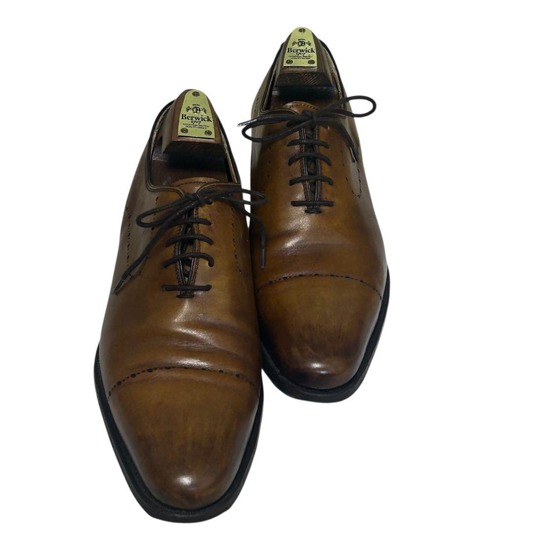 【美品】バーウィック ホールカットシューズ　アンティークブラウン 7.5