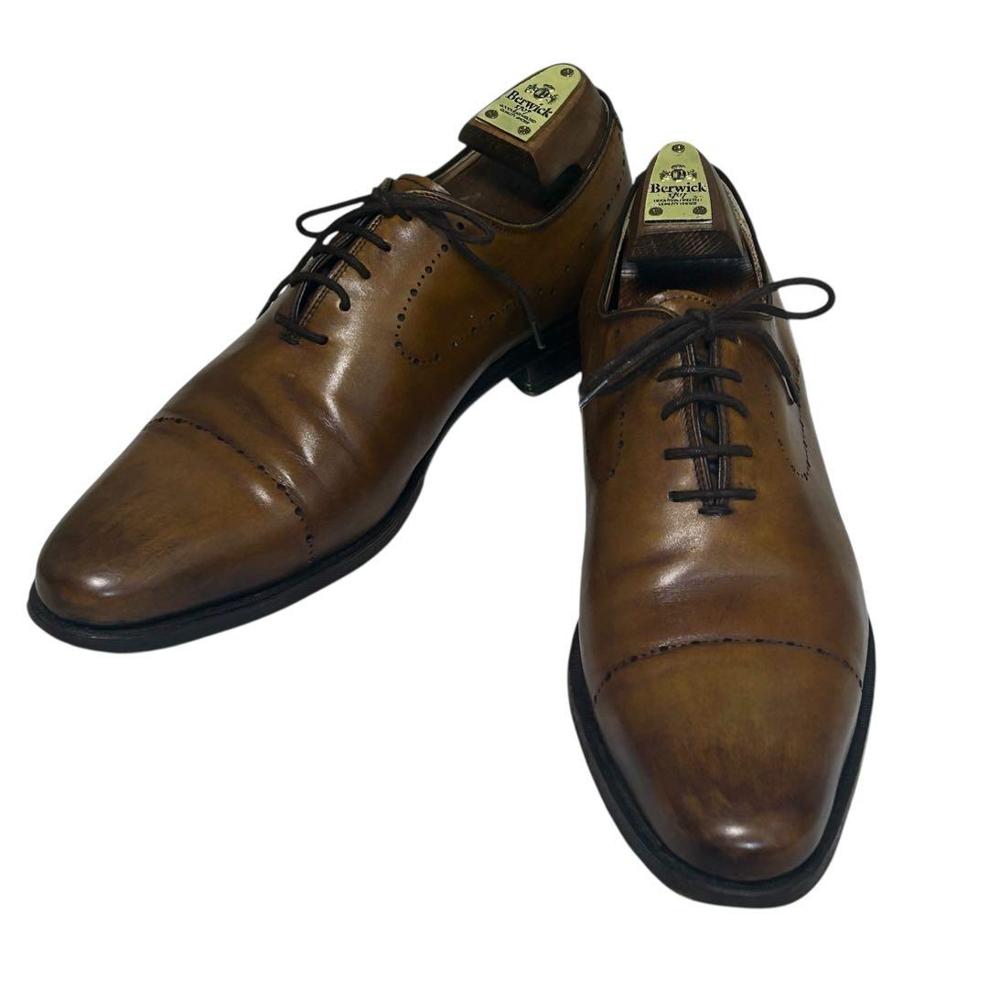 【美品】バーウィック ホールカットシューズ　アンティークブラウン 7.5