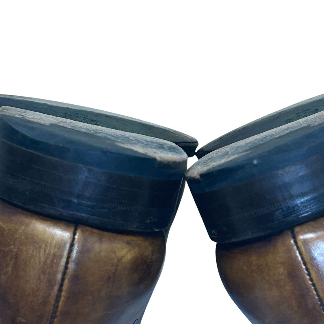 【美品】バーウィック ホールカットシューズ　アンティークブラウン 7.5