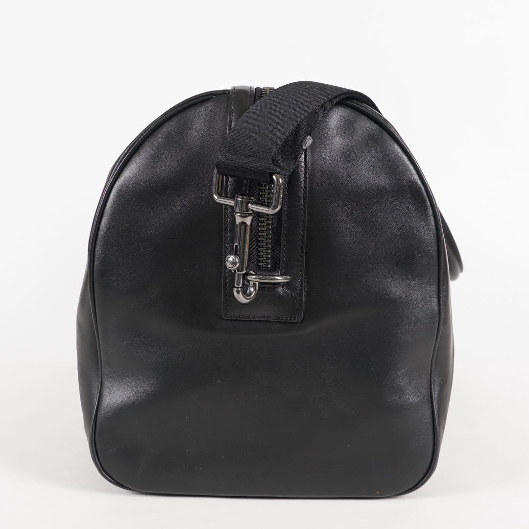 極美品 COACH ボストンバッグ 2way ロゴ型押し チャーム付 レザー 黒