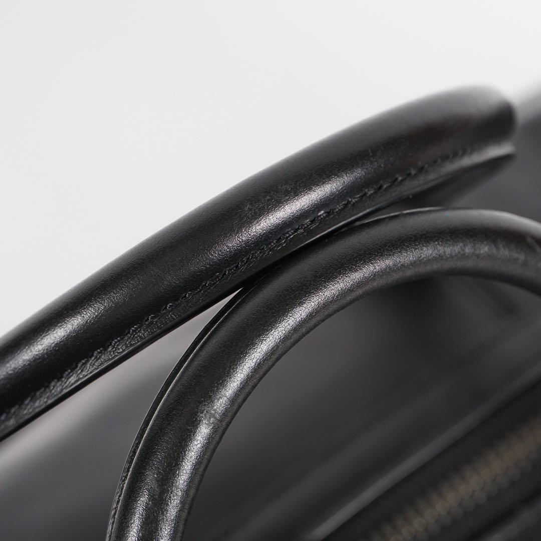 極美品 COACH ボストンバッグ 2way ロゴ型押し チャーム付 レザー 黒