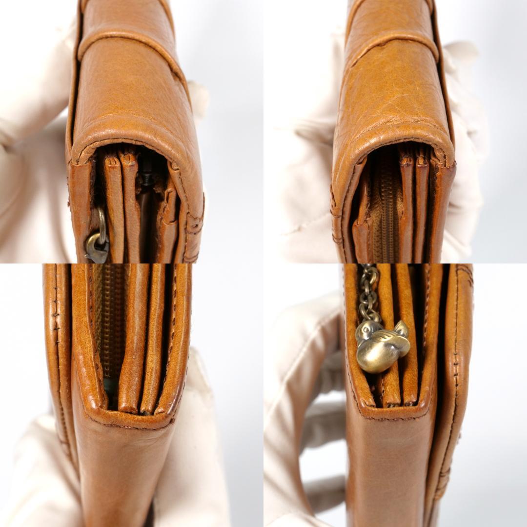 希少美品✨アナスイ 長財布 アンティーク調 鳥・薔薇モチーフ レザー ブラウン