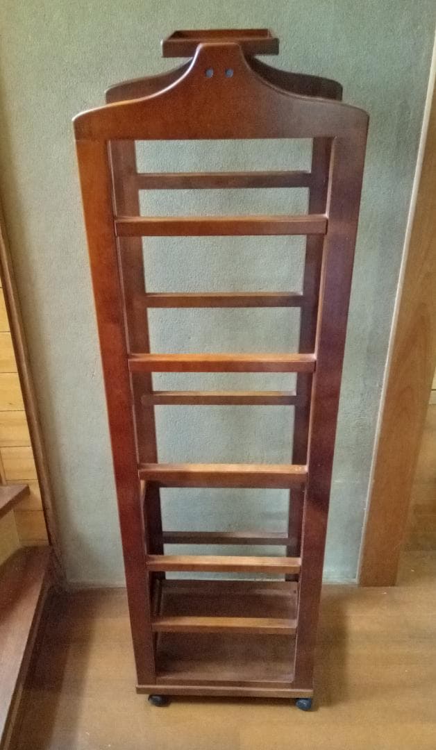 木製スリム洋服掛け 上部トレイ付き　豊岡クラフト