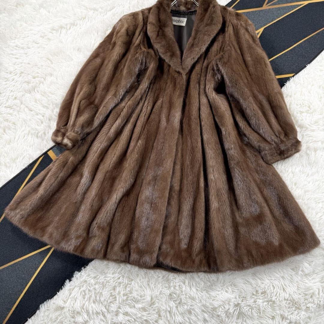 美品 裾周り229㎝ ジョセフィーヌ パステルミンク コート 金サガ AA195