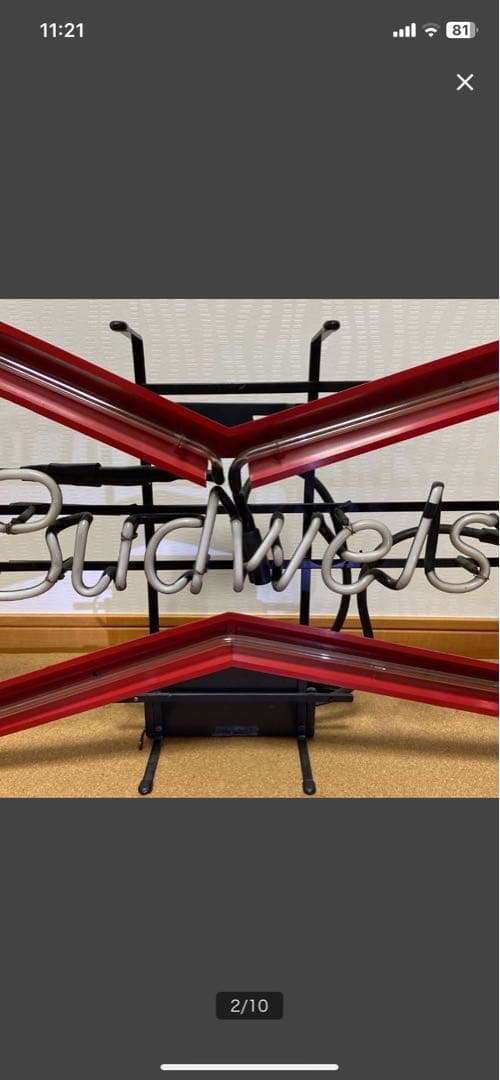 ネオン管　バドワイザー　当時物　アメリカン