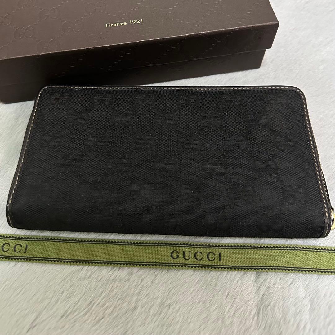 GUCCI 長財布　シェリーライン　インターロッキング　ラウンドファスナー　GG