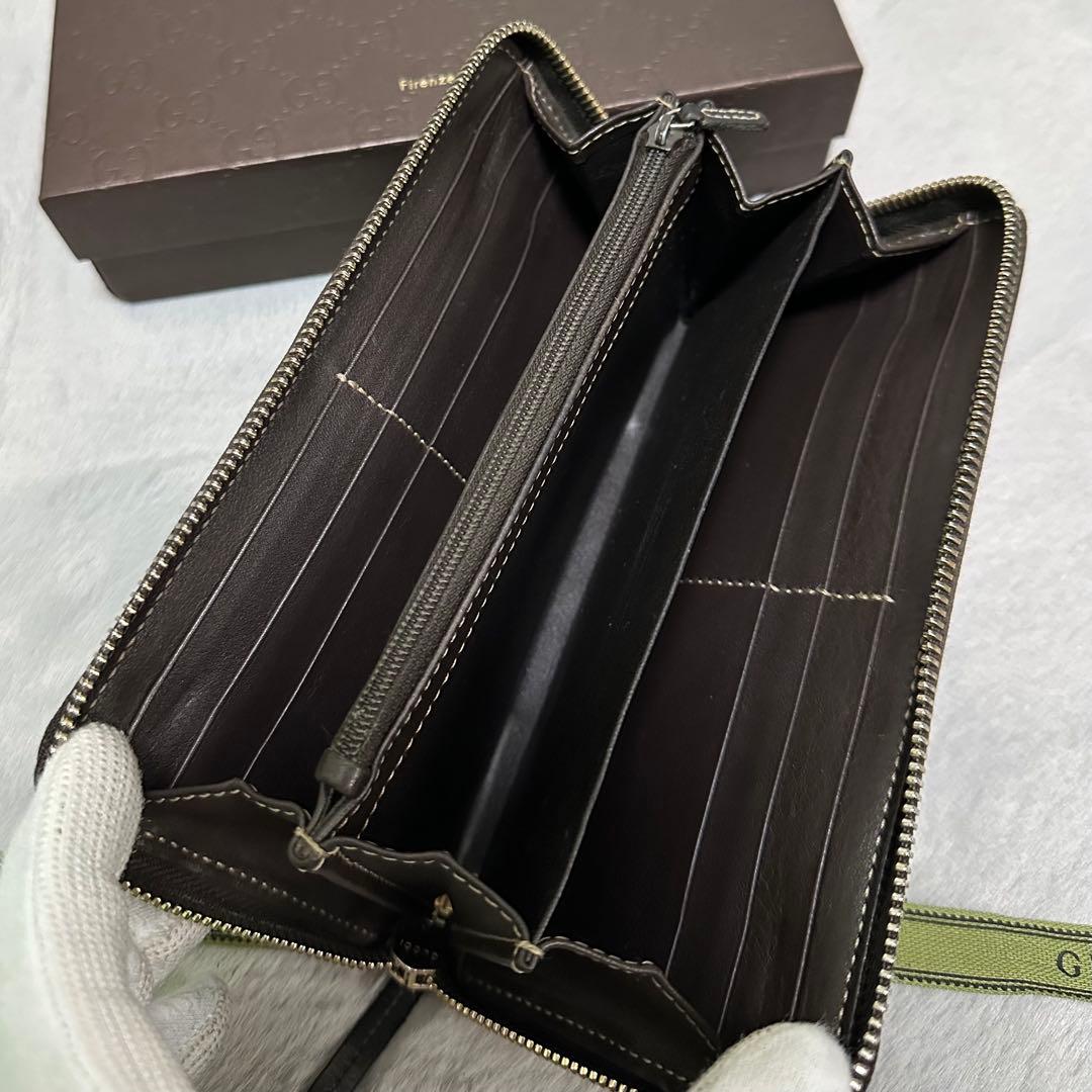 GUCCI 長財布　シェリーライン　インターロッキング　ラウンドファスナー　GG