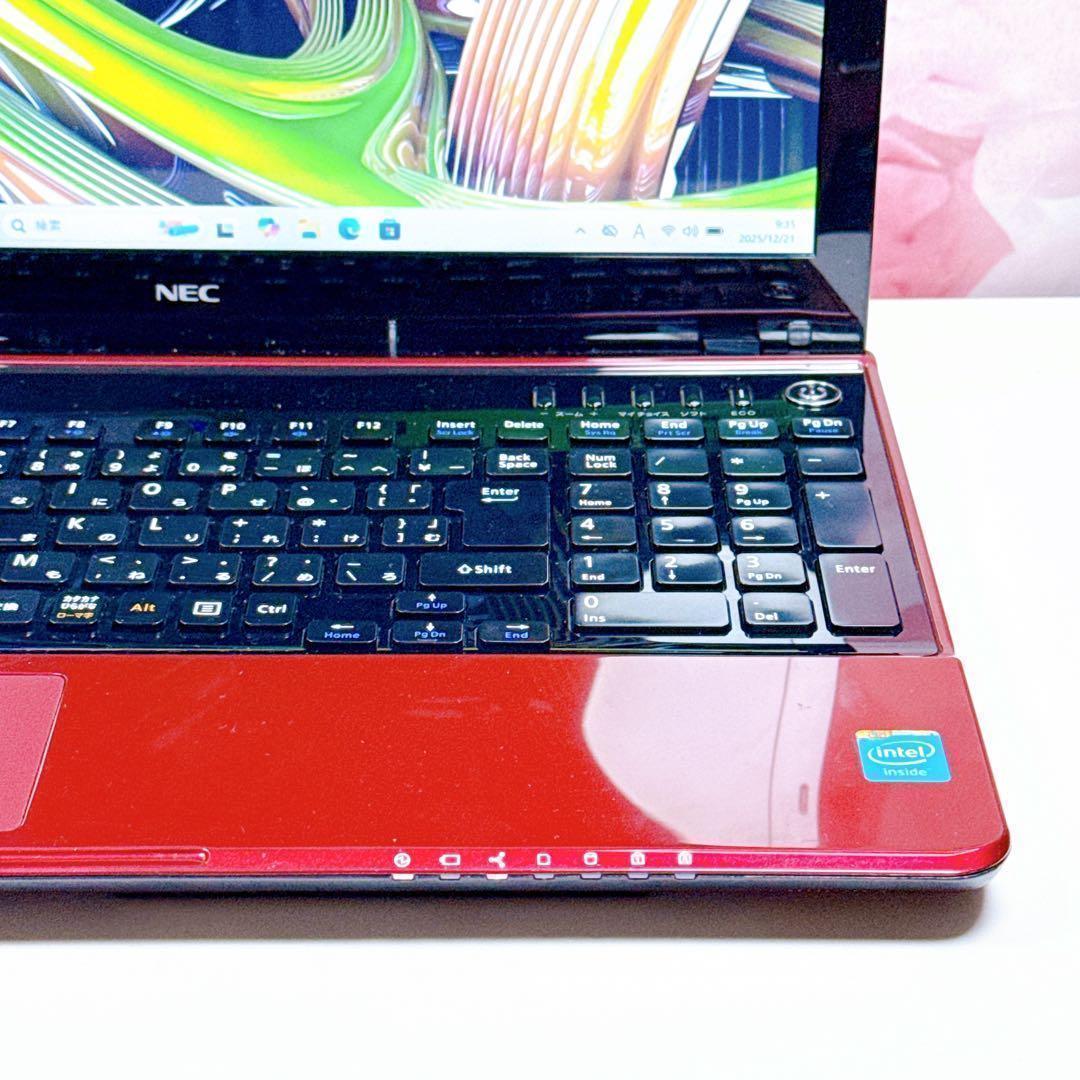 新品爆速SSD✨windows11ノートパソコン✨赤 オフィス カメラ お洒落