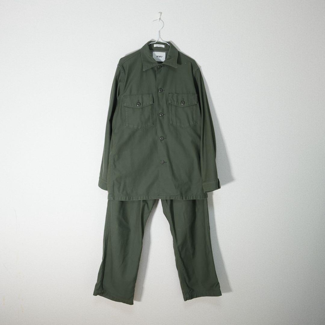 WTAPS セットアップ ミリタリーシャツジャケット パンツ オリーブ X02