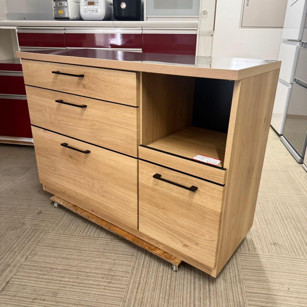 【超美品‼️】高級♪ 古賀家具 120cm幅キッチンカウンター 天板ステンレス