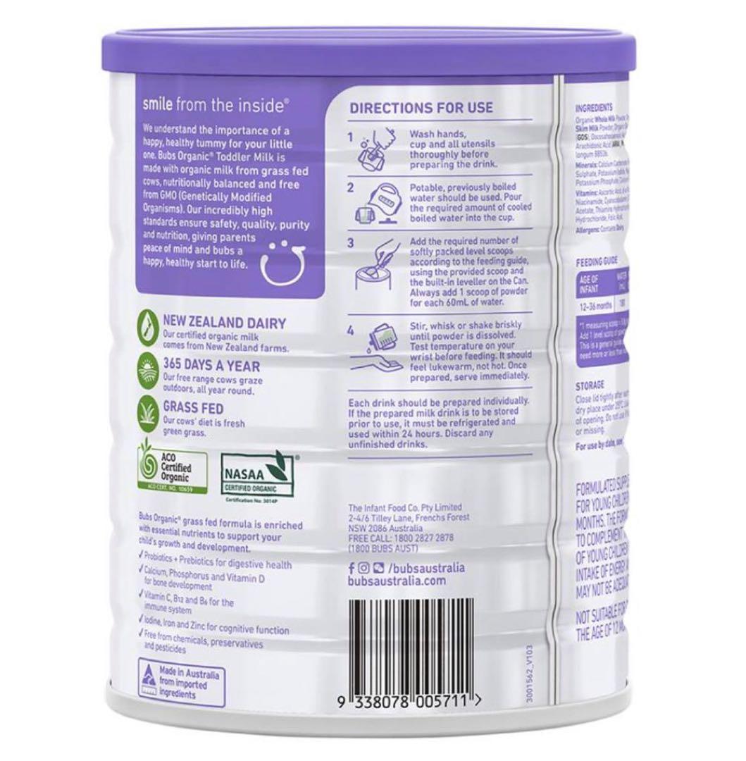 (2缶)Bubs Organicバブズオーガニック粉ミルクS3-Fremon出品