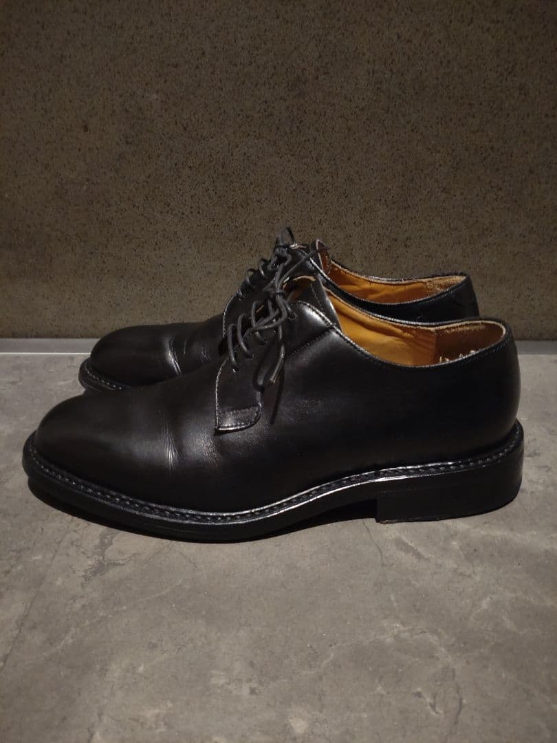 セール中　即出荷　美品　バーウィック プレーントゥ 黒　7 レザーソール