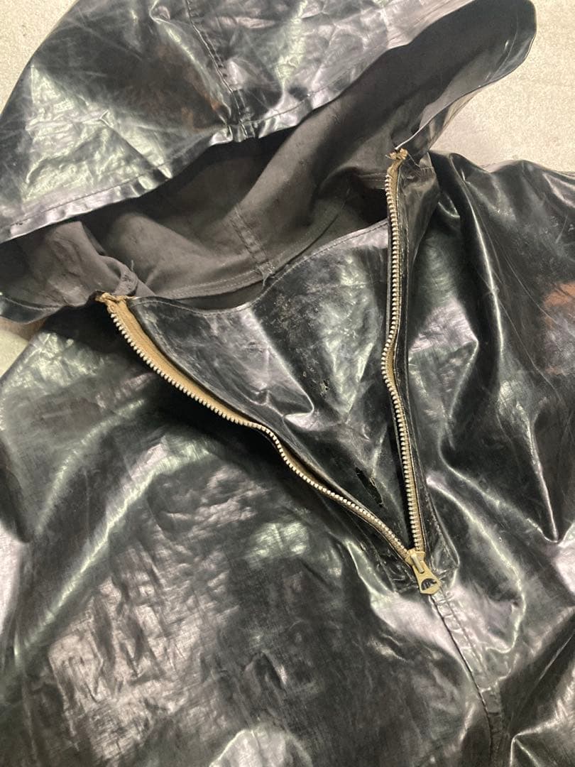 50s レインポンチョ コの字TALON PVC ミリタリー vintage