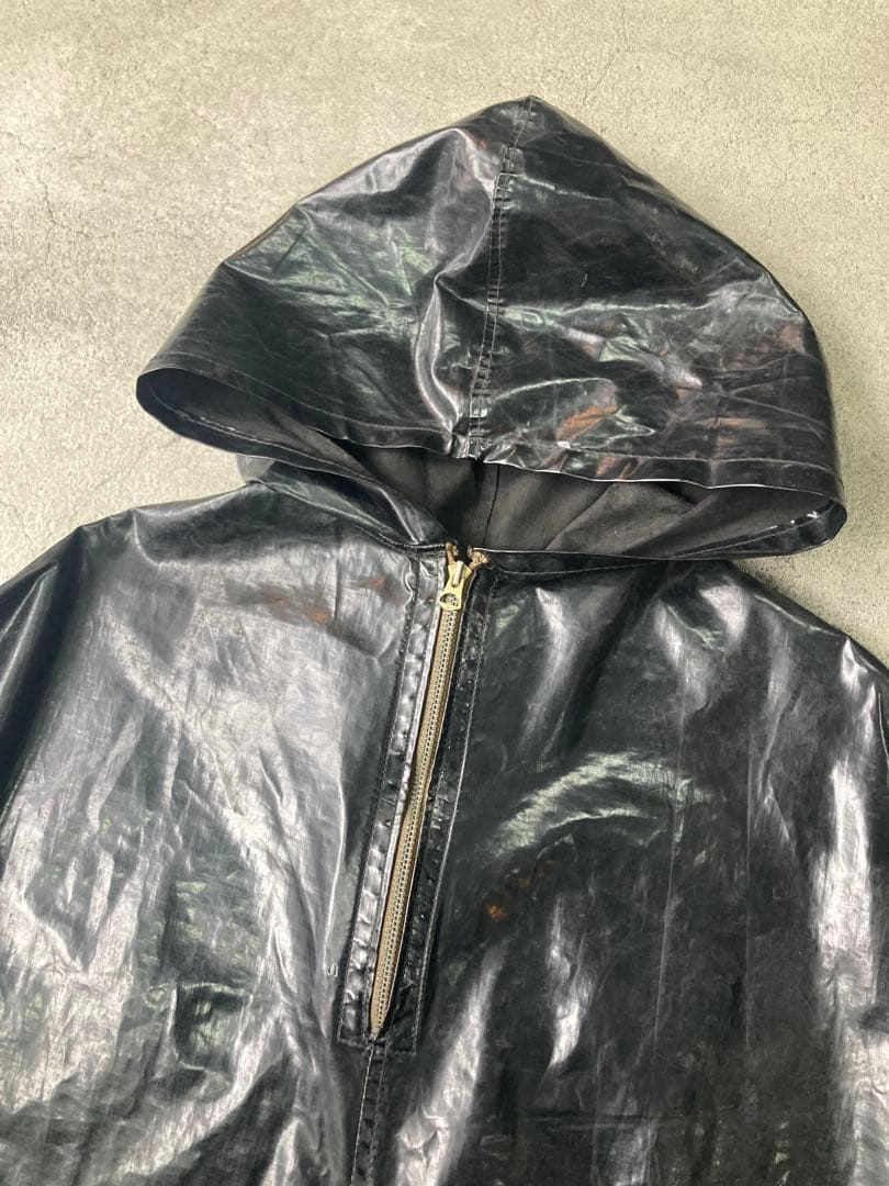 50s レインポンチョ コの字TALON PVC ミリタリー vintage