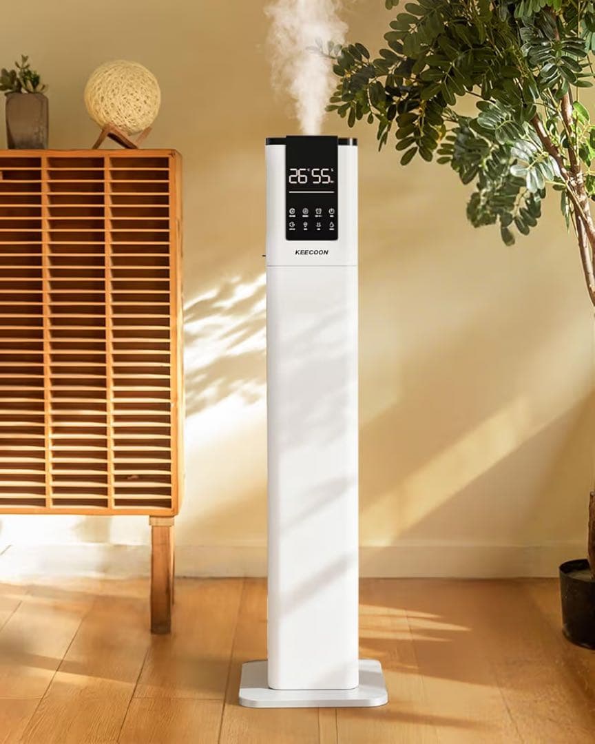 加湿器 大容量 スチーム式 ハイブリッド式 13L 高温 除菌　ホワイト