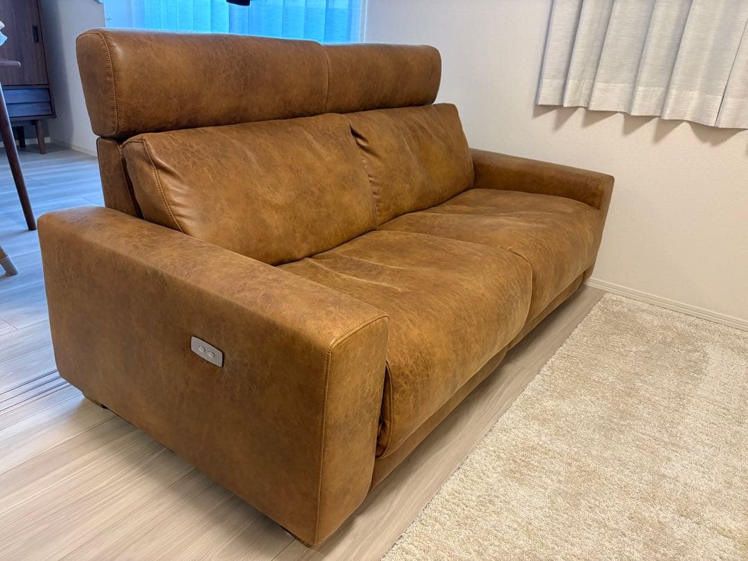 美品 電動リクライニングソファ 2.5人掛け クラッシュゲート グリード 送料込