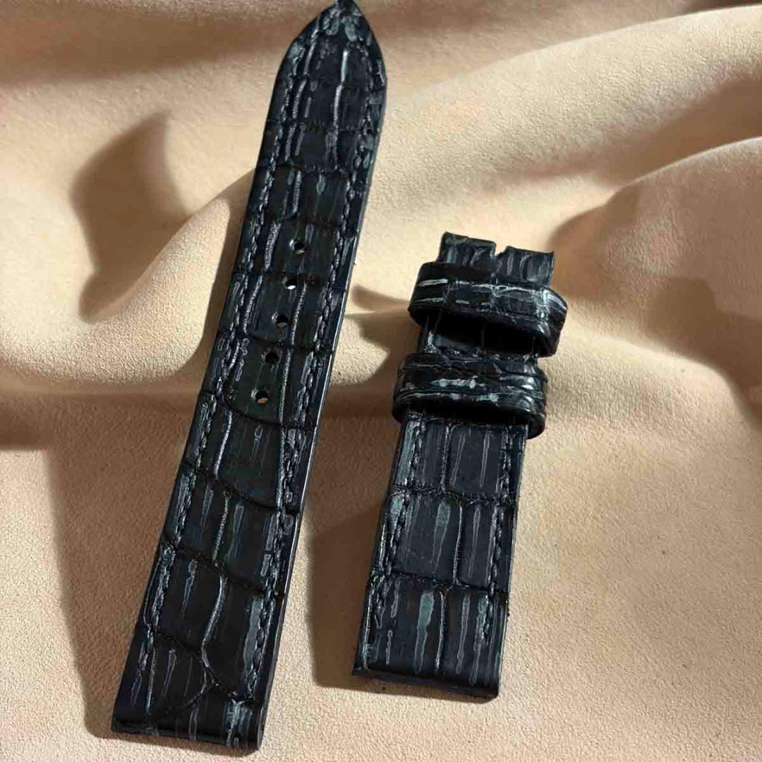 exh-52 ブライドルブラック クロコダイル 腕時計ベルト ラグ幅20mm