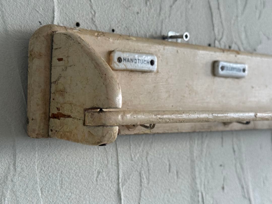 ドイツアンティーク　木製タオルハンガー　キッチンクロスホルダー　壁掛け