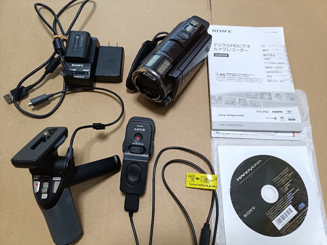 SONY HDR-CX405 ビデオカメラ本体 GP-VPT1三脚機能付グリップ