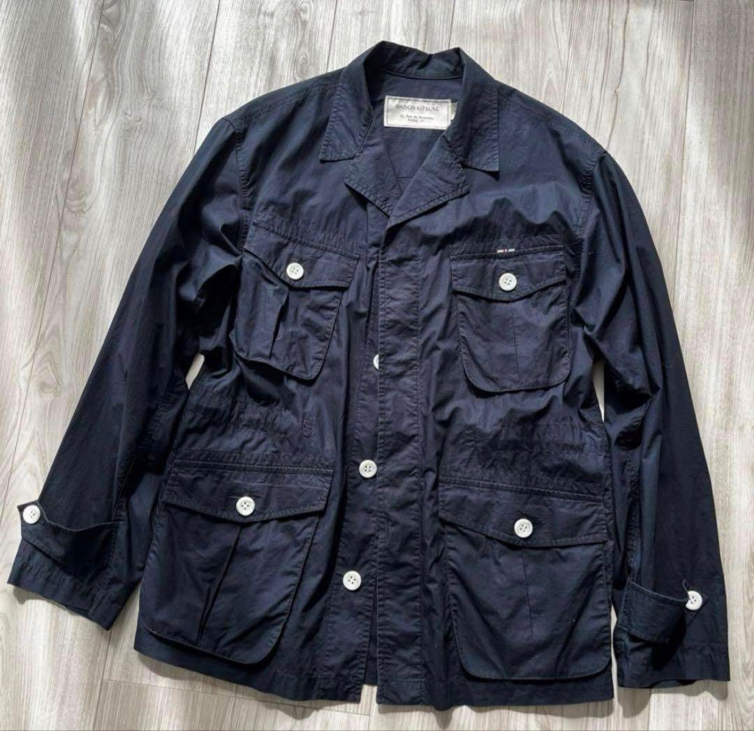 maison kistune ミリタリーシャツ　ネイビー