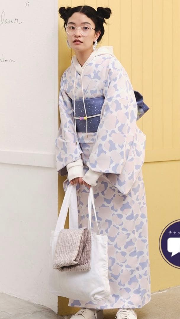 キモノバイナデシコ フーディワンピース ホワイト White