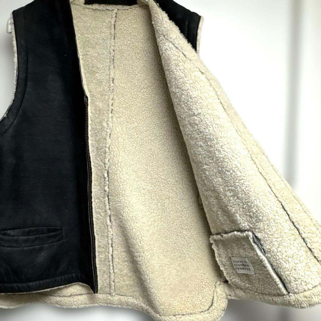 希少 本人期 Maison Margiela 初期 ムートンベスト黒 ブラック