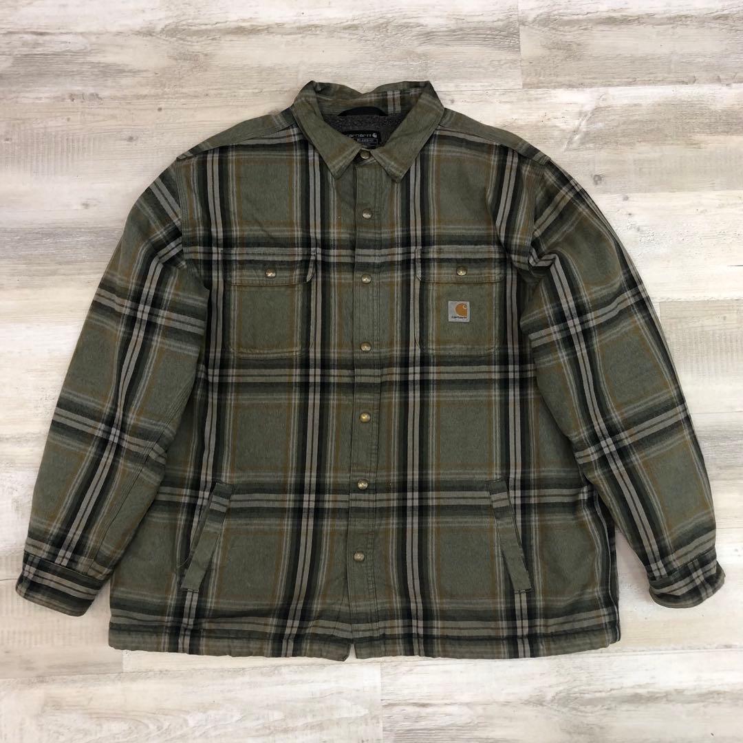 あ*様 古着 Carhartt カーハート フランネル シェルパラインドシャツジ