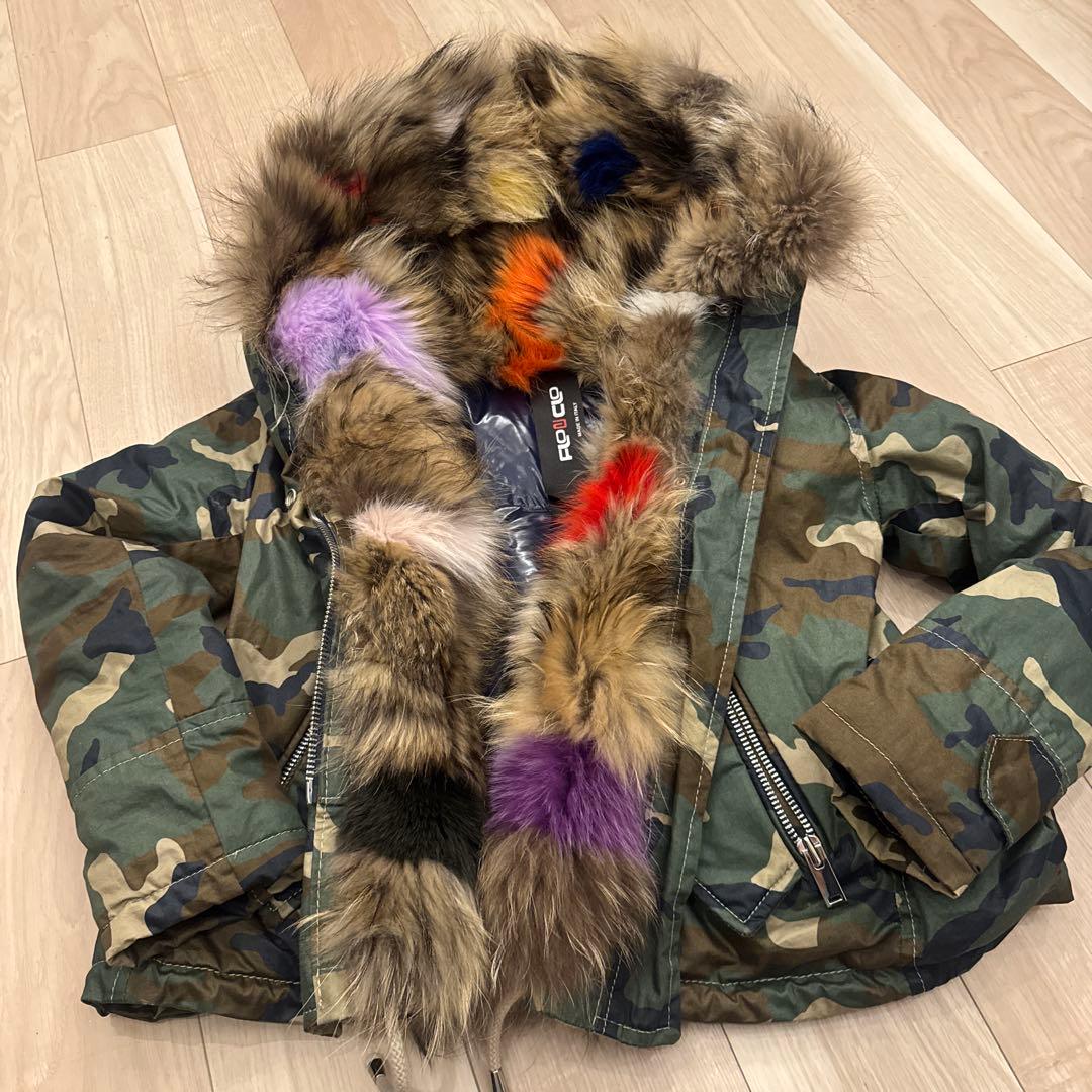 専用迷彩柄ファー　ダウン　高級　M 美品