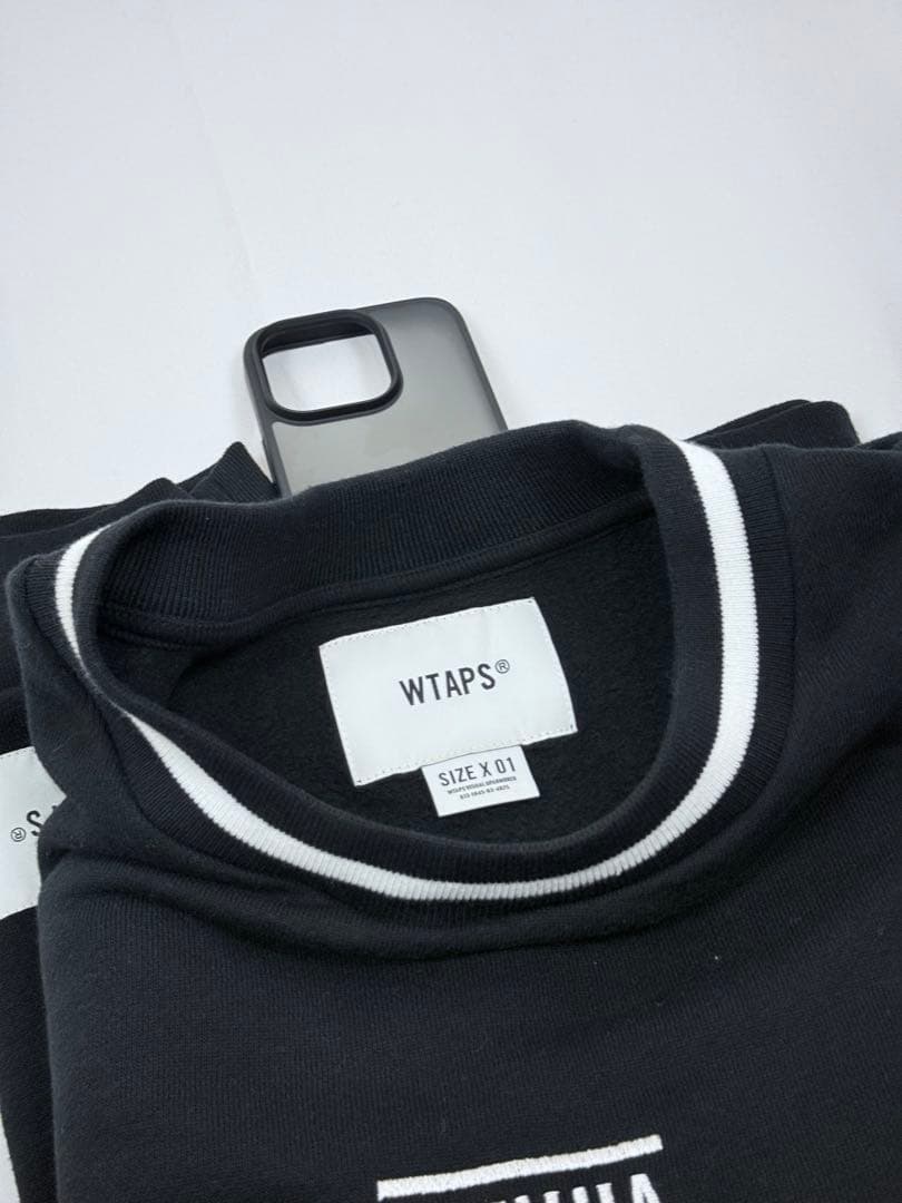 WTAPS WTVUA 刺繍ロゴ スウェット 黒 X01 ダブルタップス