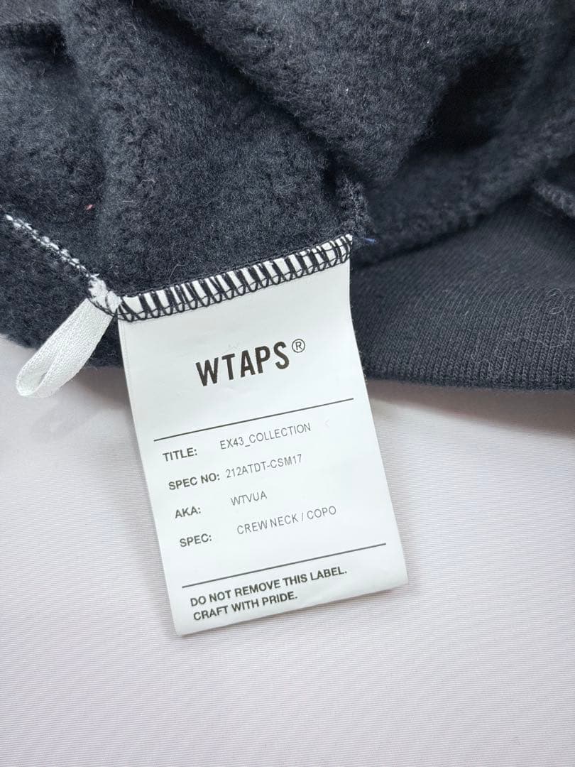WTAPS WTVUA 刺繍ロゴ スウェット 黒 X01 ダブルタップス