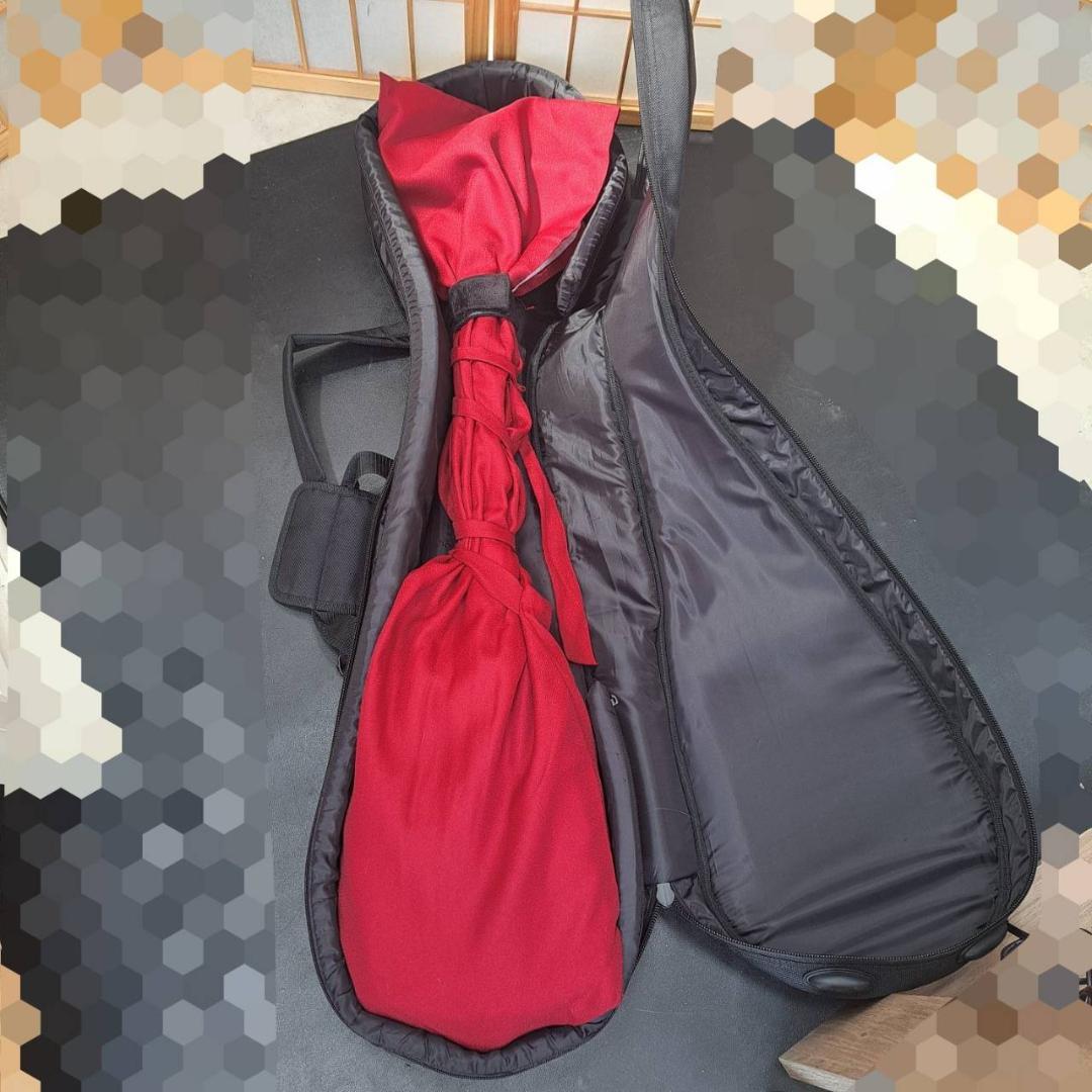 【現状品】三味線　棹太さ約2.55cm　皮破れなし　ソフトケース付き