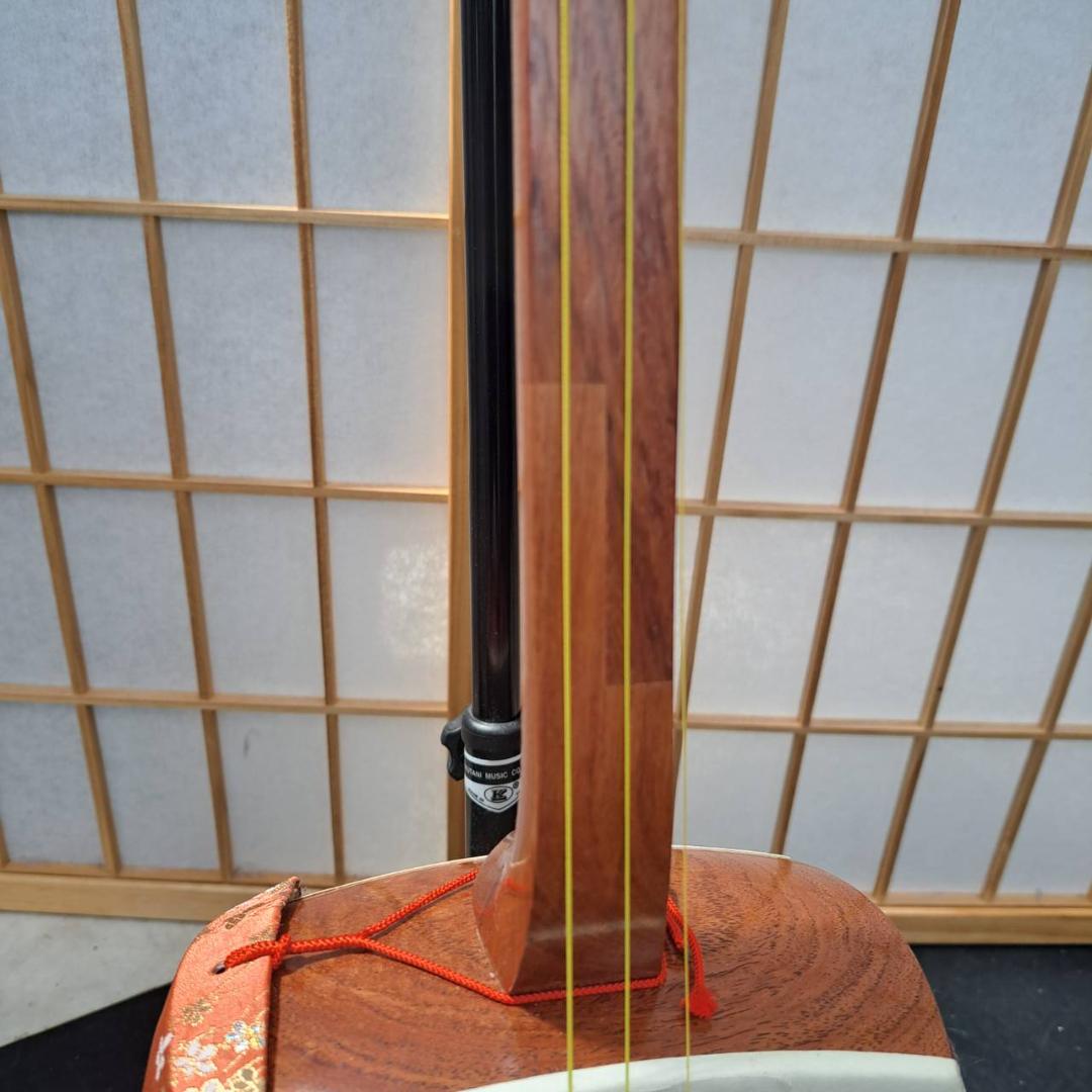 【現状品】三味線　棹太さ約2.55cm　皮破れなし　ソフトケース付き