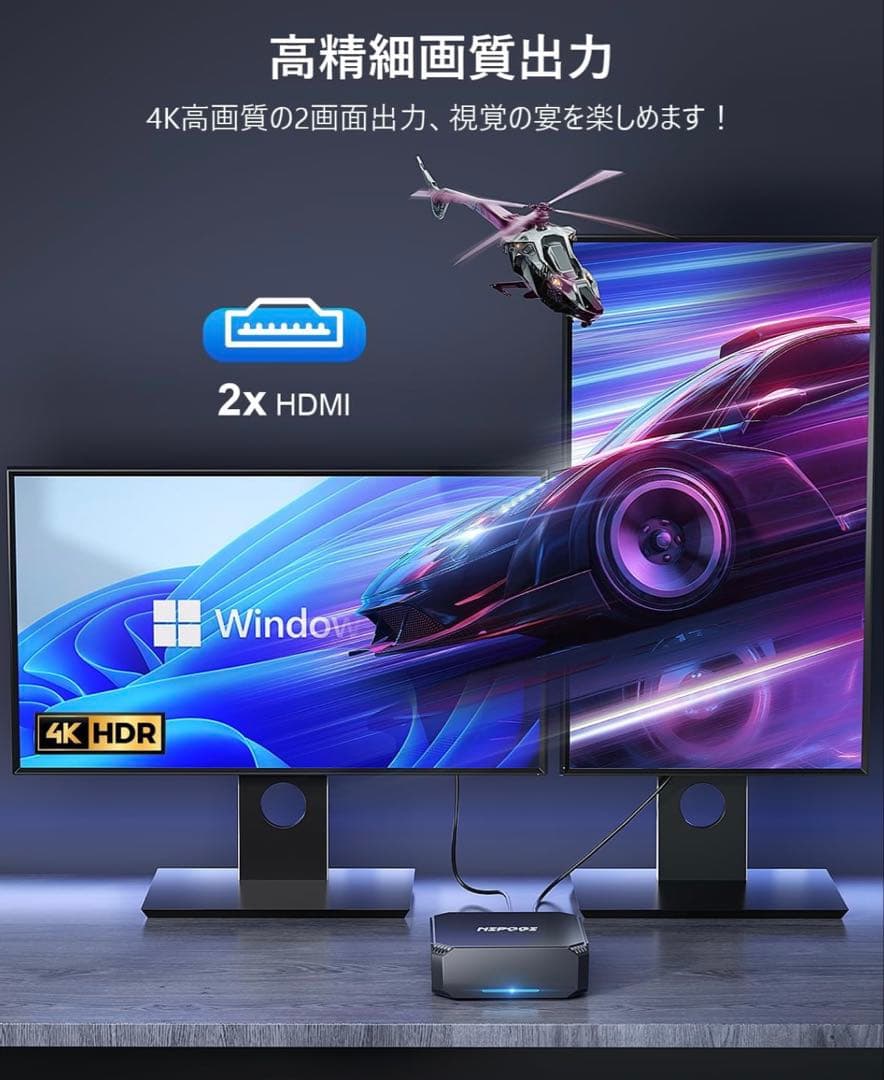 ミニpc n100 高速動作mini pc n100 最大3.4GHz 4C4T