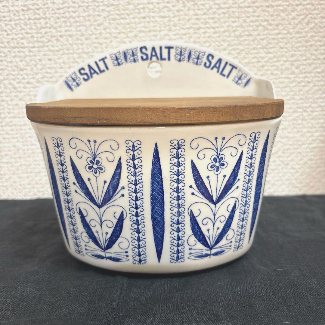 北欧ヴィンテージ ノルウェー エーゲルスン 壁掛け塩入れ 木製蓋 1960年代