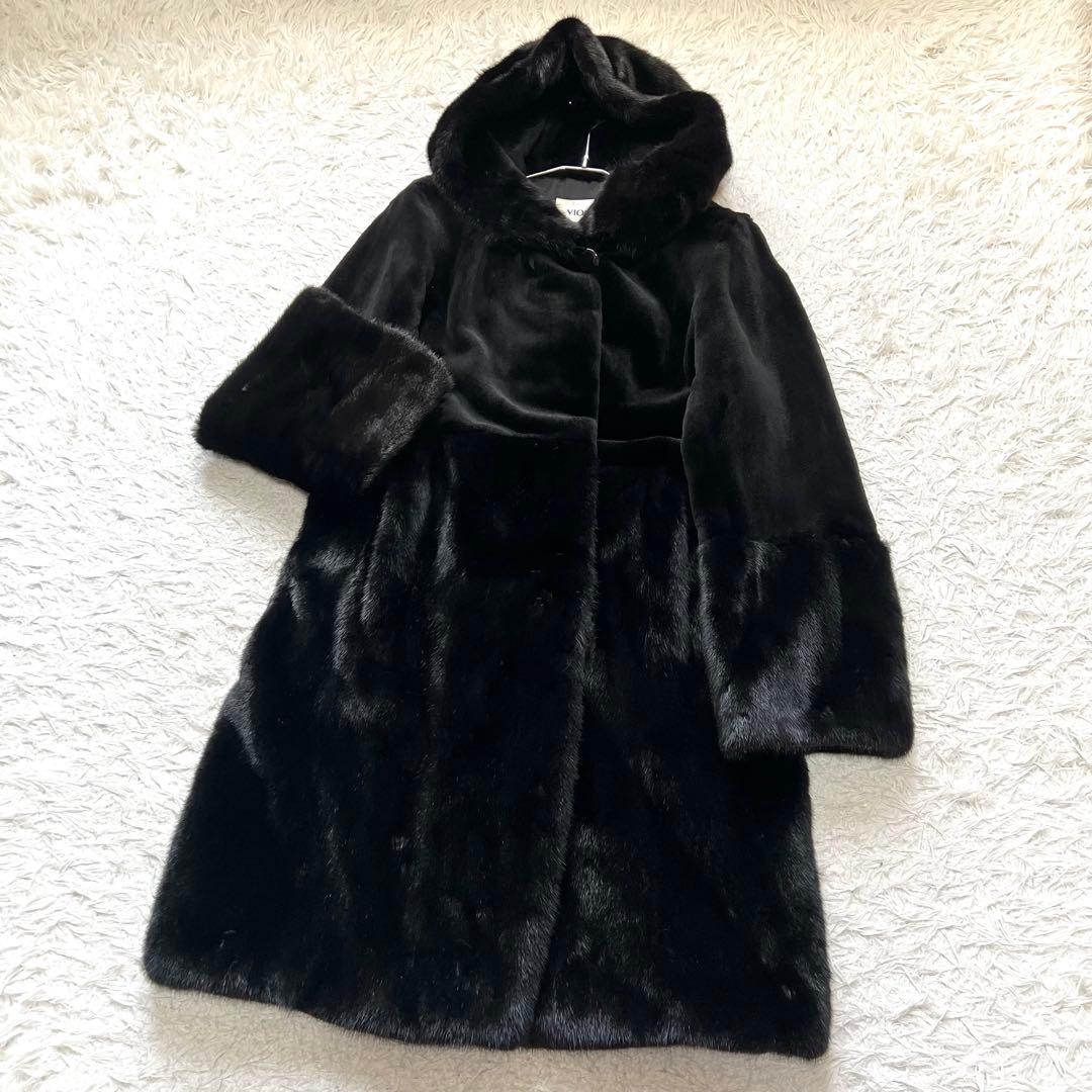 近年モデル コペンハーゲン ミンクファー シェアードコート フード付 軽量 毛皮