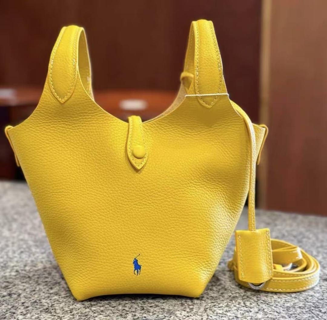 即日発送RALPH LAUREN ポロ・ラルフ・ローレン イエローハンドバッグ
