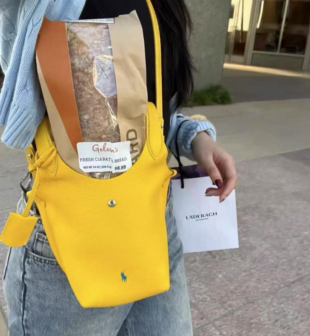 即日発送RALPH LAUREN ポロ・ラルフ・ローレン イエローハンドバッグ