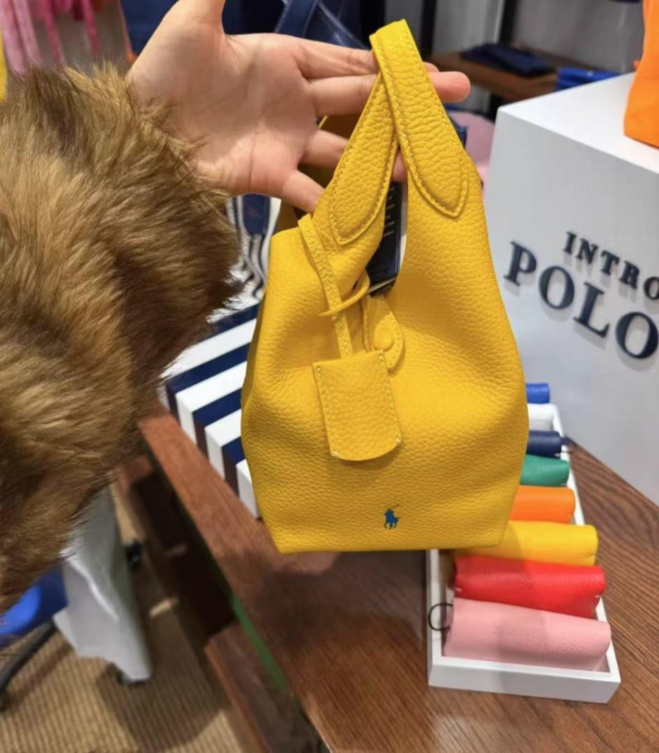 即日発送RALPH LAUREN ポロ・ラルフ・ローレン イエローハンドバッグ