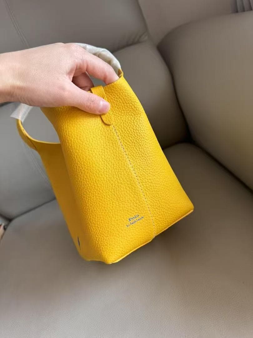 即日発送RALPH LAUREN ポロ・ラルフ・ローレン イエローハンドバッグ