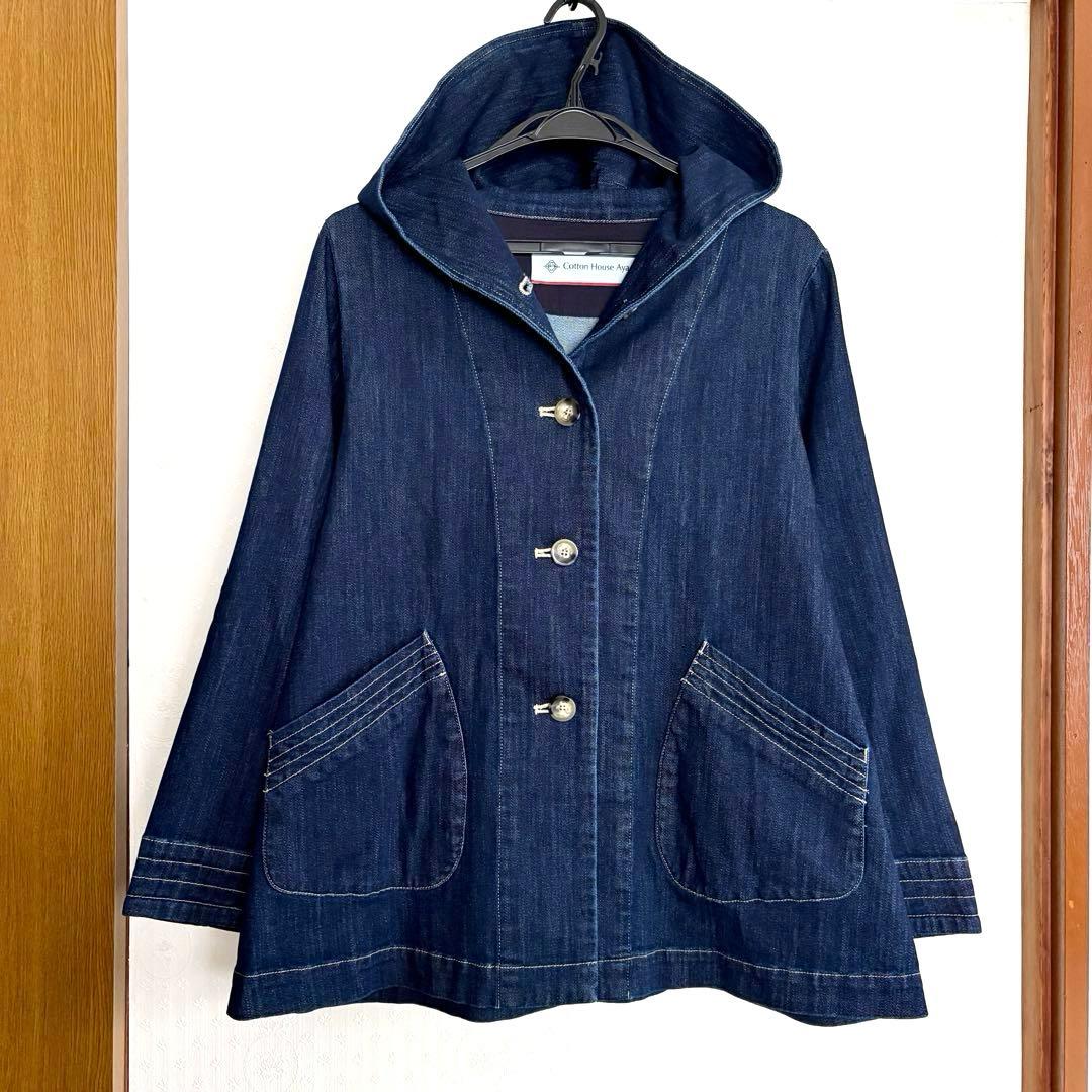 【ひとみ】コットンハウスアヤ　デニムジャケット　フード付き　インディゴ