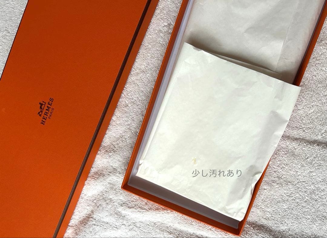 【今だけお値引き！】【美品】HERMES オレンジ シルクスカーフハンカチ
