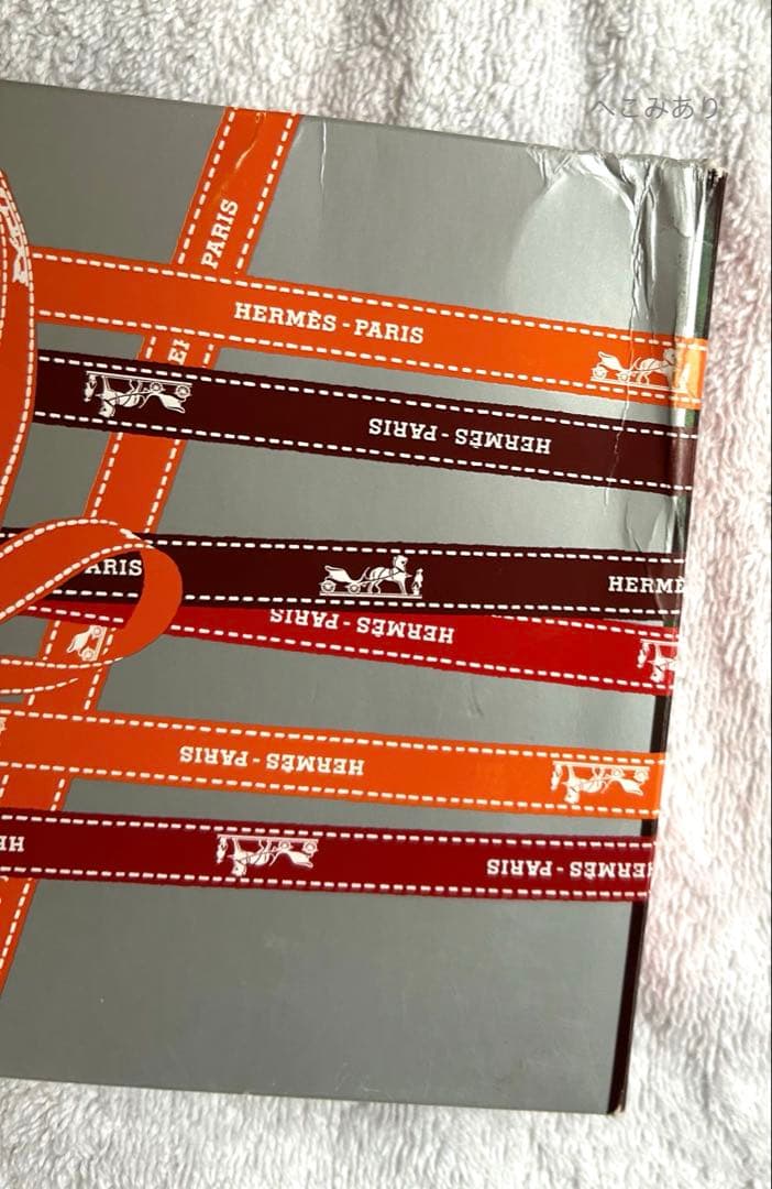 【今だけお値引き！】【美品】HERMES オレンジ シルクスカーフハンカチ